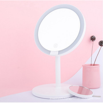 desktop makeup led mirror bedroom round shape